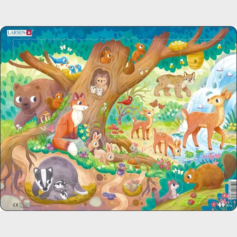 Maxi Puslespil Sde Dyr I Skoven - 29 Brikker (36,5x28,5cm)