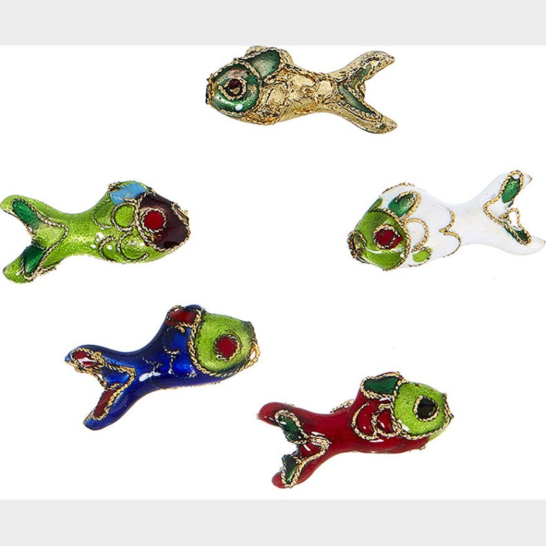 Me & My Box - Cloisonne Perler 5 Stk - Fisk
