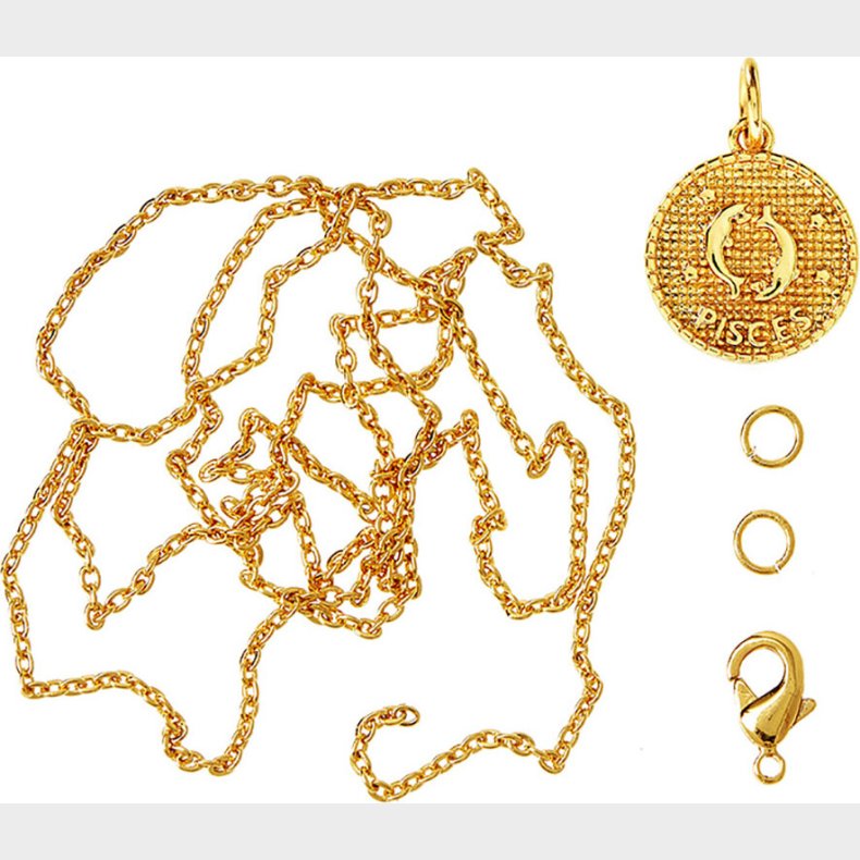 Me & My Box - Smykke Kit - Stjernetegn - Fisken - Guldbelagt 18 Karat