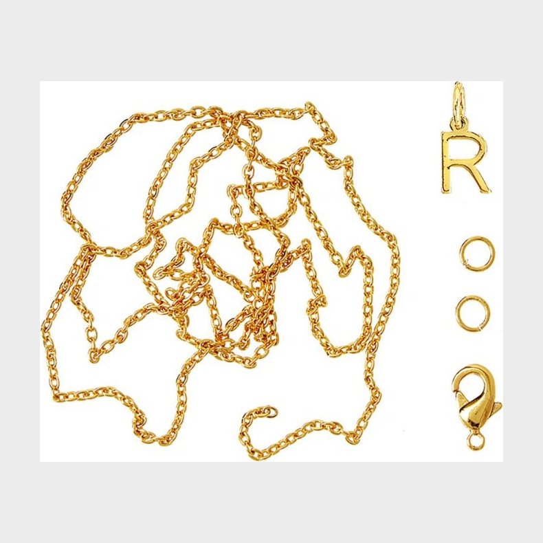 Me & My Box Smykker - Vedhng Diy St - Bogstav R - Guldbelagt 18k