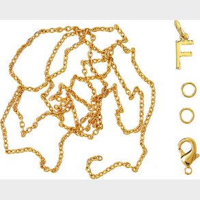 Me & My Box - Vedhng Diy St - Bogstav - F - Guldbelagt 18 Karat