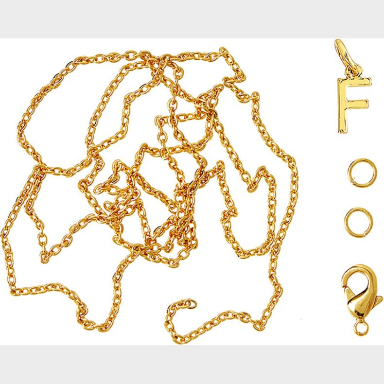 Me & My Box - Vedhng Diy St - Bogstav - F - Guldbelagt 18 Karat