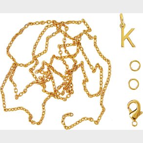 Me & My Box - Vedhng Diy St - Bogstav - K - Guldbelagt 18 Karat