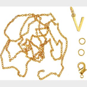 Me & My Box - Vedhng Diy St - Bogstav - V - Guldbelagt 18 Karat