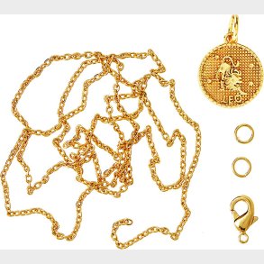 Me & My Box - Vedhng Diy St - Stjernetegn - Lven - Guldbelagt 18 Karat