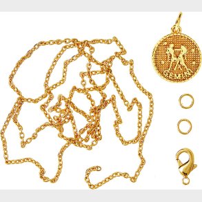 Me & My Box - Vedhng Diy St - Stjernetegn - Tvillingen - Guldbelagt 18 Karat