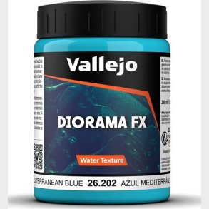 Vallejo - Diorama Fx - Water Texture Akryl Medium - Mediterranean Blue - 200 Ml