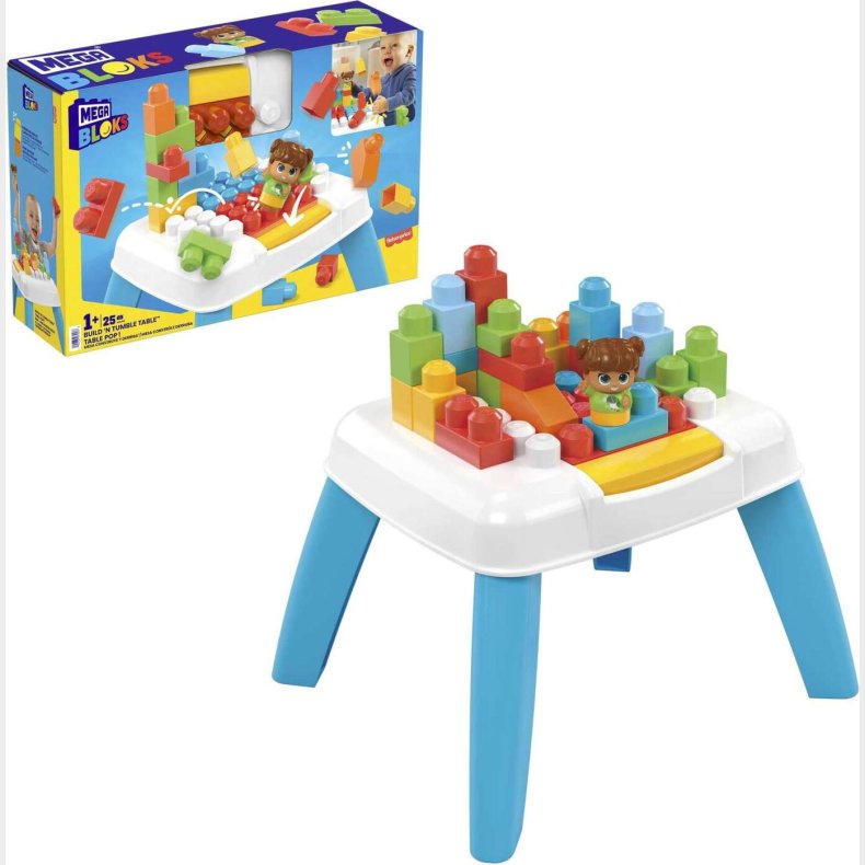 Mega Bloks - Build N Tumble - Bord Med Byggeklodser Til B�rn