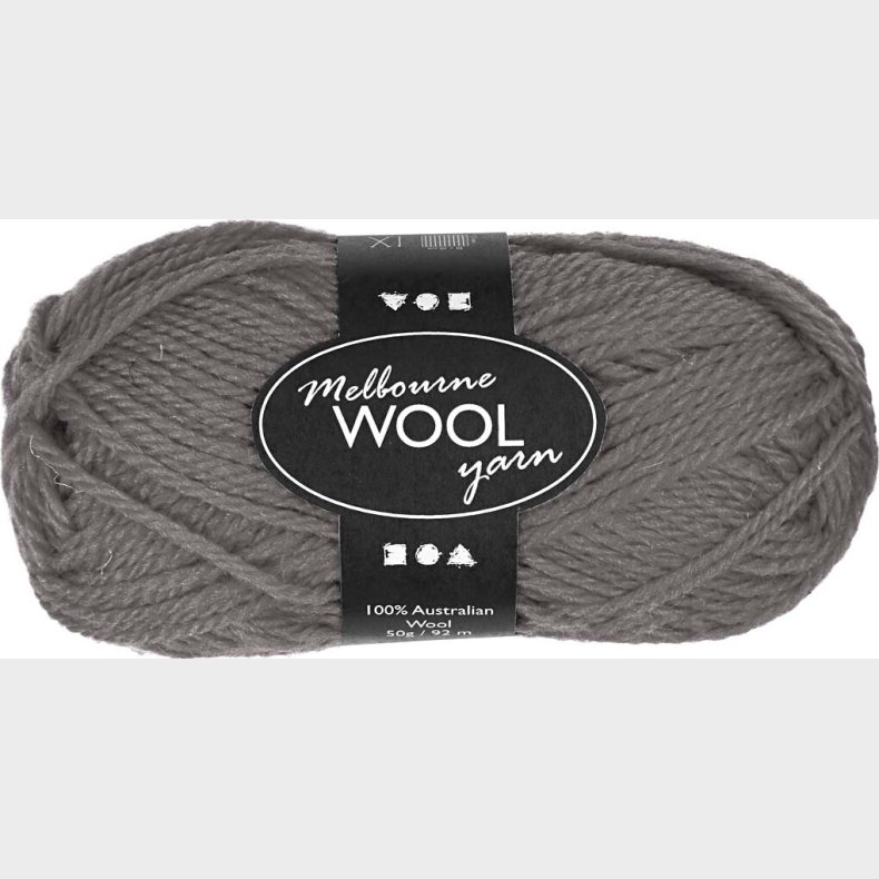 Uldgarn - Melbourne Wool - L 92 M - Gr� - 50 G