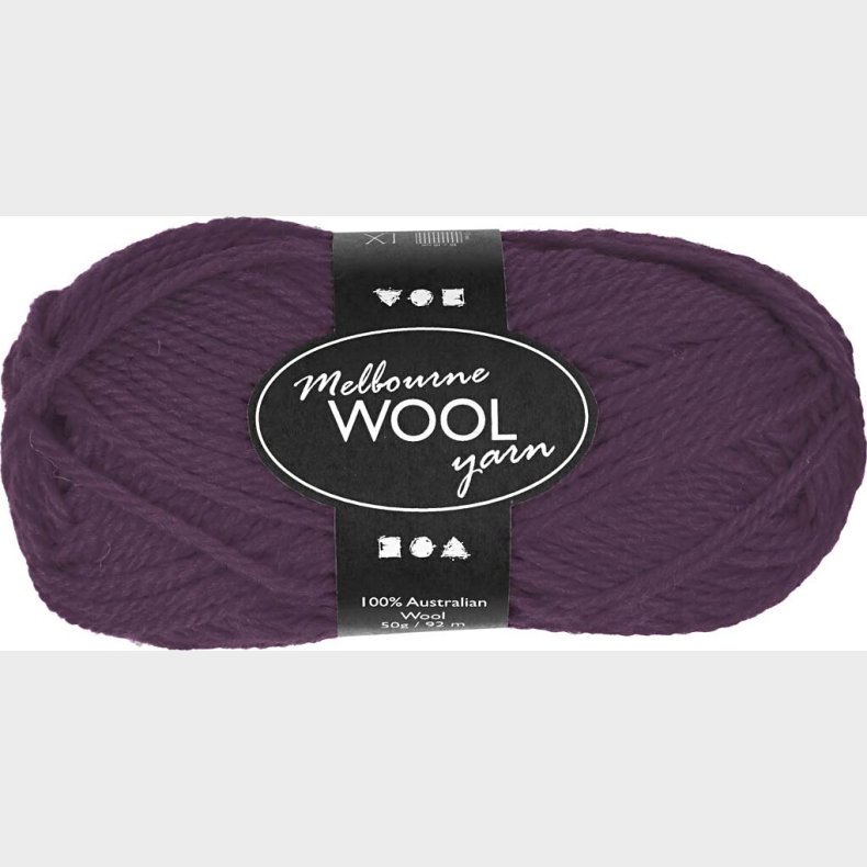 Uldgarn - Melbourne Wool - L 92 M - Lilla - 50 G