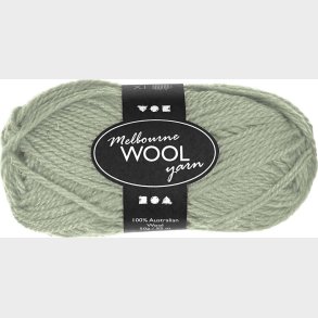 Uldgarn - Melbourne Wool - L 92 M - Lys Gr�n - 50 G