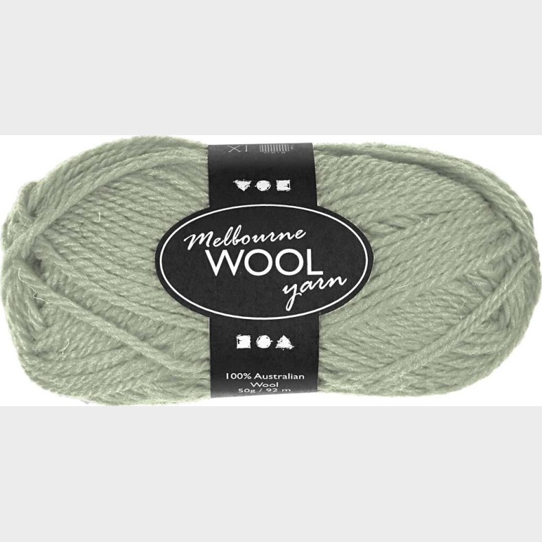 Uldgarn - Melbourne Wool - L 92 M - Lys Gr�n - 50 G
