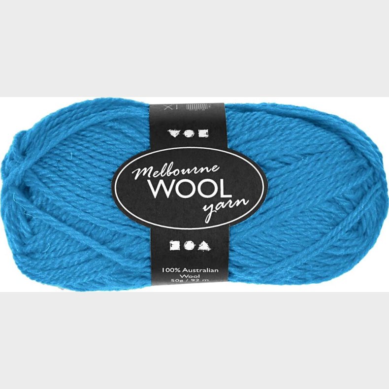 Uldgarn - Melbourne Wool - L 92 M - Lysebl� - 50 G