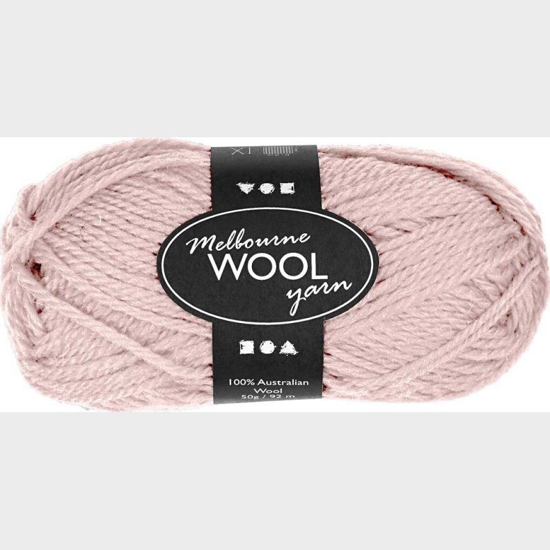Uldgarn - Melbourne Wool - L 92 M - Lyser�d - 50 G