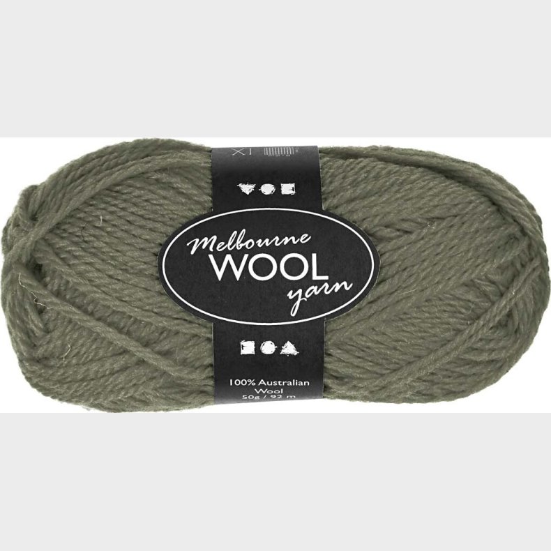 Uldgarn - Melbourne Wool - L 92 M - Mrk Grn - 50 G