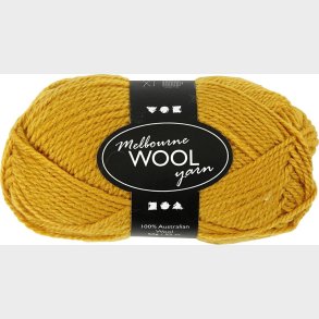 Uldgarn - Melbourne Wool - L 92 M - Mrk Gul - 50 G
