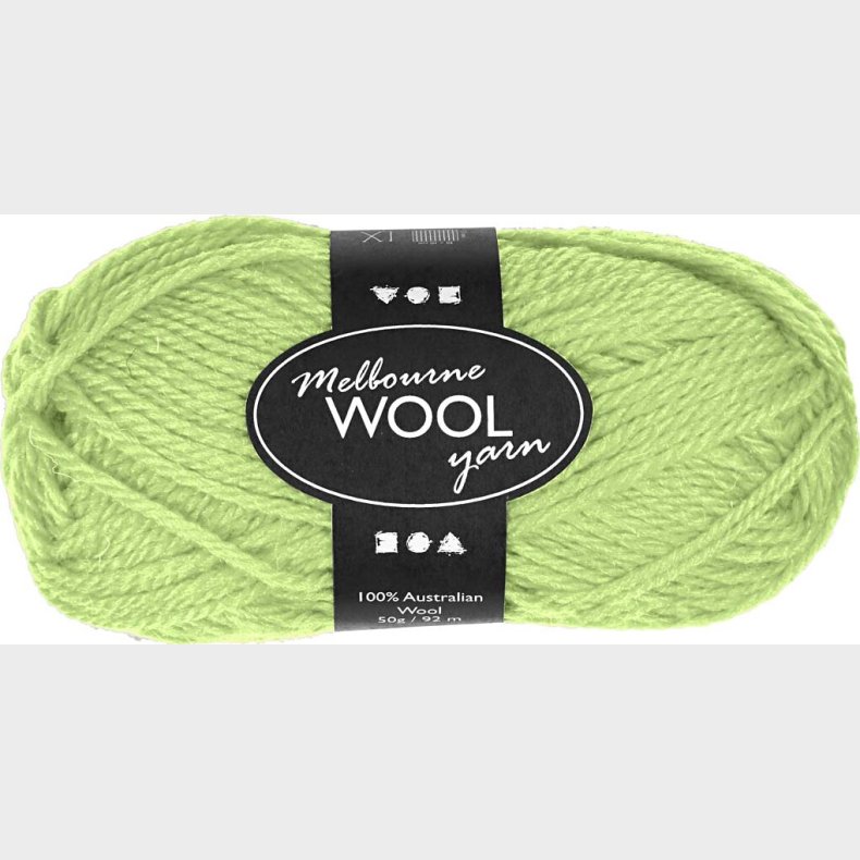 Uldgarn - Melbourne Wool - L 92 M - Neon Grn - 50 G