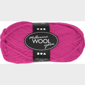 Uldgarn - Melbourne Wool - L 92 M - Neon Pink - 50 G