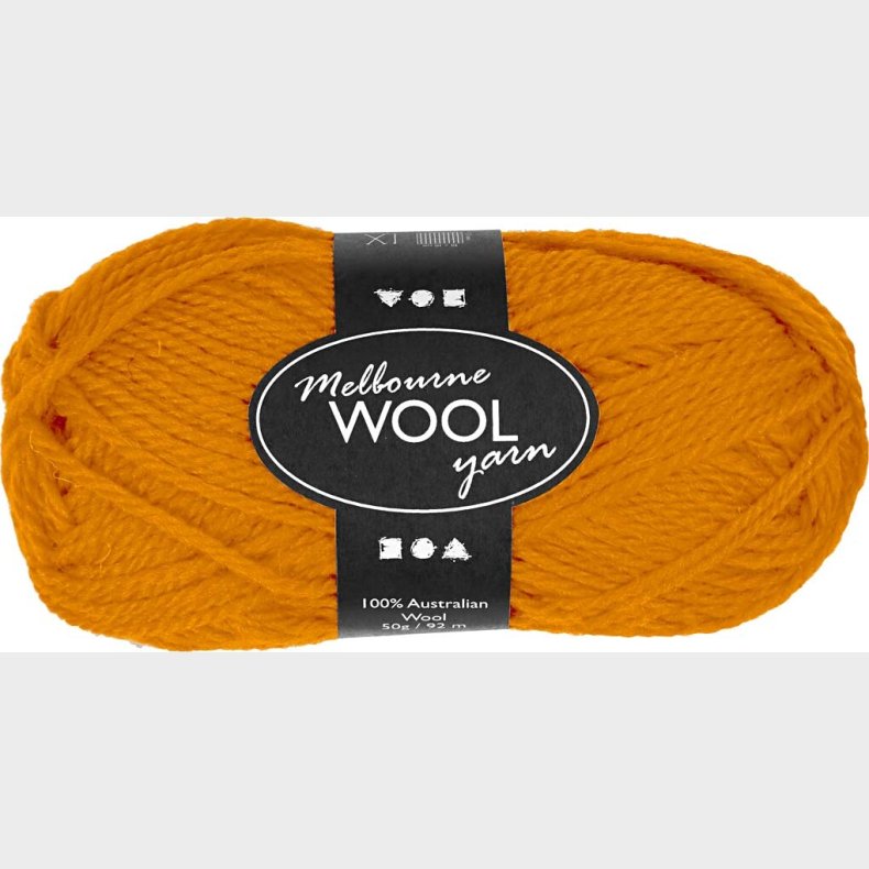 Uldgarn - Melbourne Wool - L 92 M - Okker - 50 G