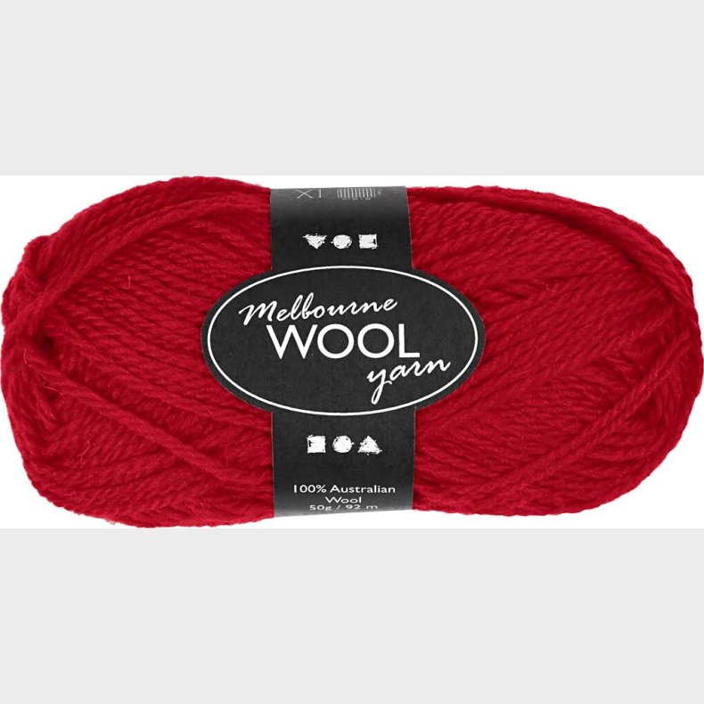 Uldgarn - Melbourne Wool - L 92 M - Rd - 50 G