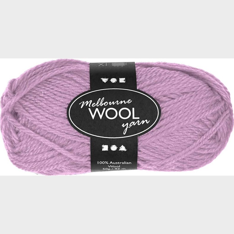 Uldgarn - Melbourne Wool - L 92 M - Rosa - 50 G