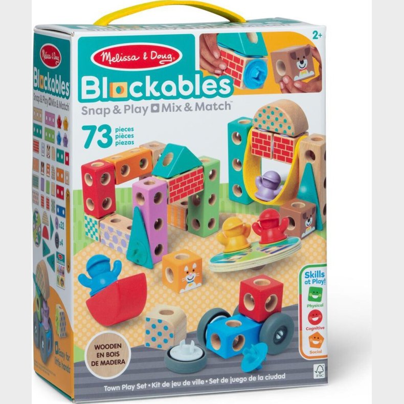 Melissa & Doug - Blockables Byggest - Town - 73 Dele