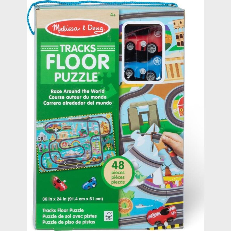 Melissa & Doug - Floor Puzzle & Play Set Race Track