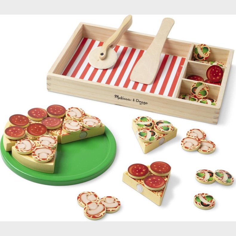 Melissa & Doug - Wooden Pizza Legemad S�t - Tr�