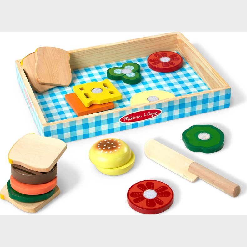 Melissa & Doug - Sandwich Set - Legemad I Tr� - 16 Ingredienser