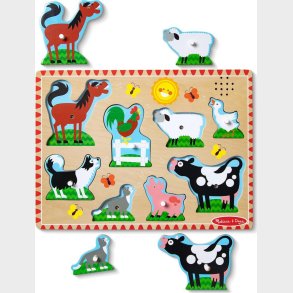 Melissa & Doug - Sound Puzzle Farm Animals - Puslespil Med Lyd