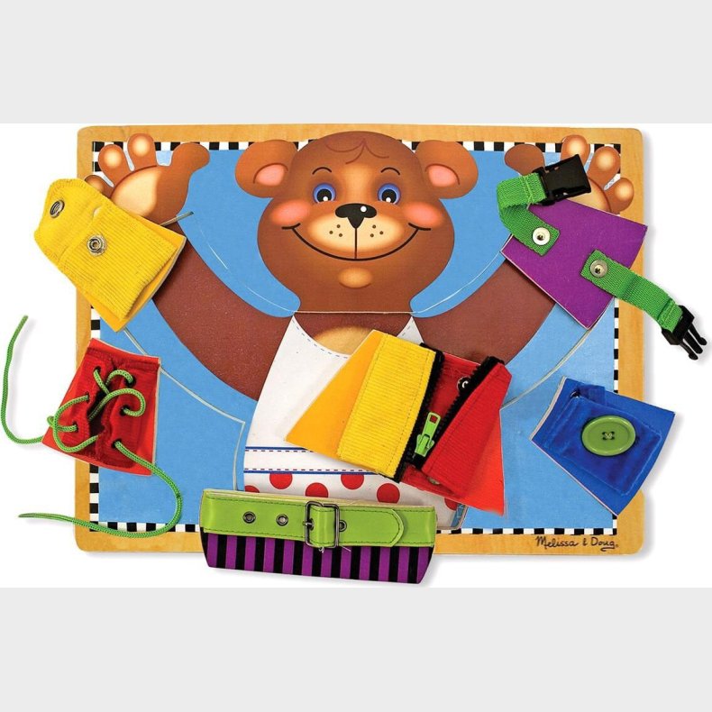 Melissa & Doug - Basic Skills Board - Binde Lukke Puslespil I Tr�