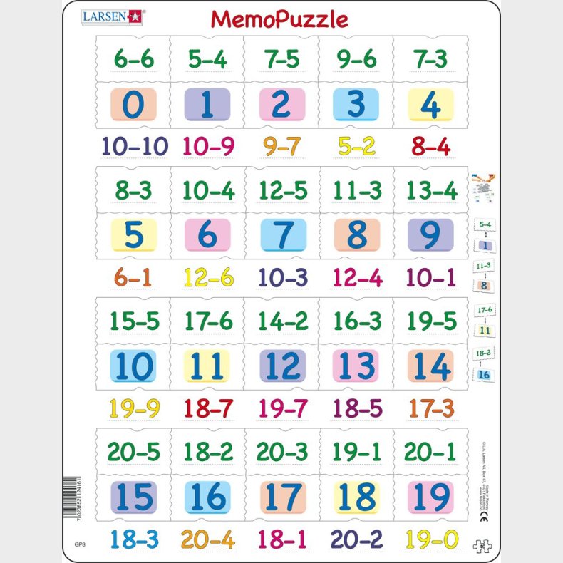 Larsen Puslespil | Memo Puslespil - Plus / Minus Minus