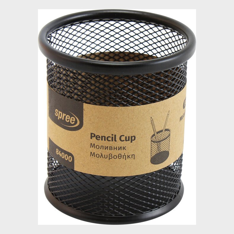 Metal Blyantsholder Rund - Sort