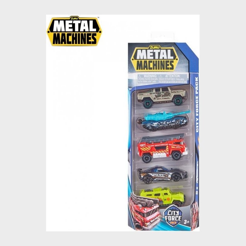 Zuru Metal Machines - City Force Leget�jsbiler - 5-pak