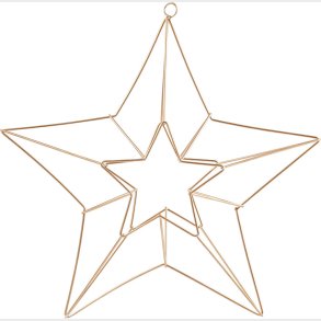 Metalophng - Stjerne - Str. 34x30 Cm - Messing - 1 Stk.