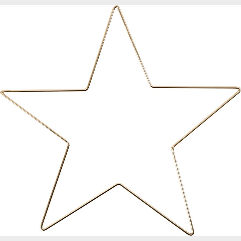 Metalstjerne -  30 Cm - Tykkelse 3 Mm - Guld - 1 Stk.