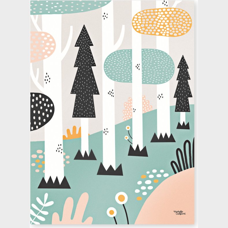 Michelle Carlslund - Plakat - 30 X 40 Cm - Forest - Pastel