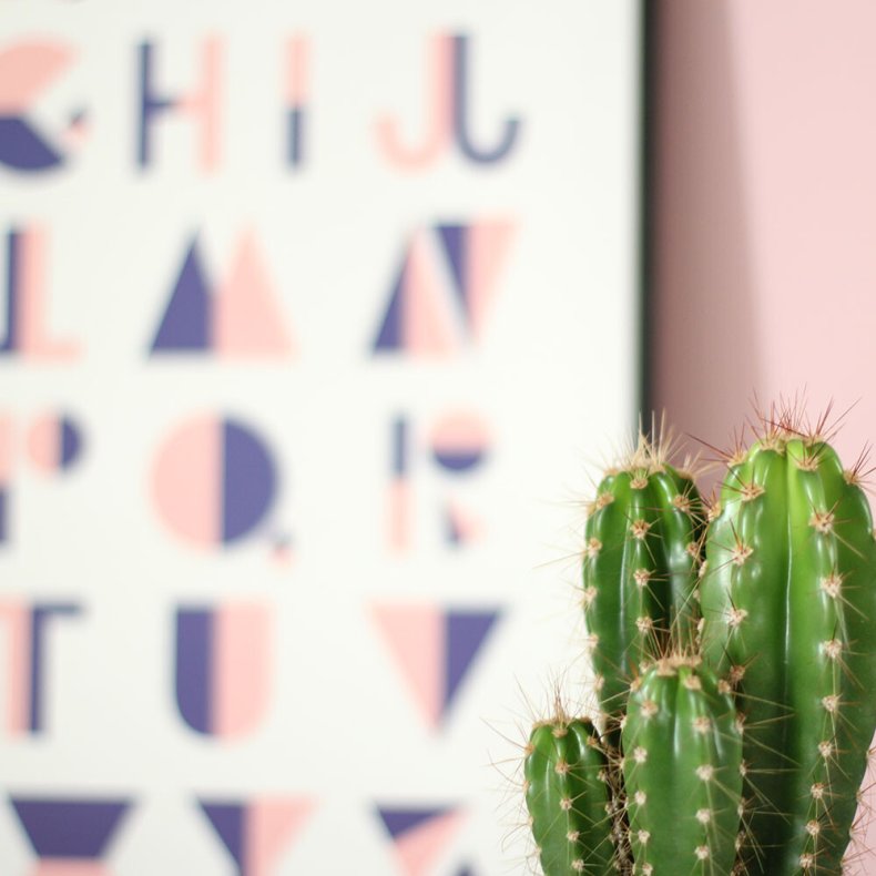 Michelle Carlslund - Plakat - 50 X 70 Cm - Alfabetet Rosa