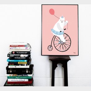 Michelle Carlslund - Plakat - 50 X 70 Cm - Cyklende Bjrn