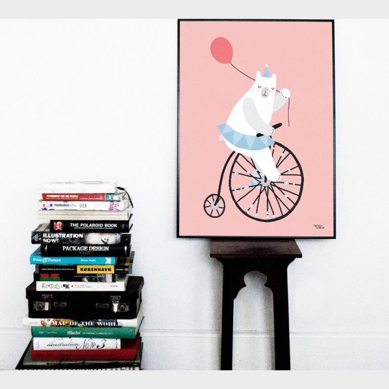 Michelle Carlslund - Plakat - 50 X 70 Cm - Cyklende Bjrn