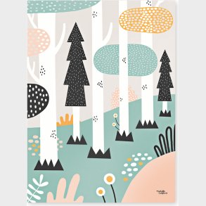 Michelle Carlslund - Plakat - 50 X 70 Cm - Forest - Pastel
