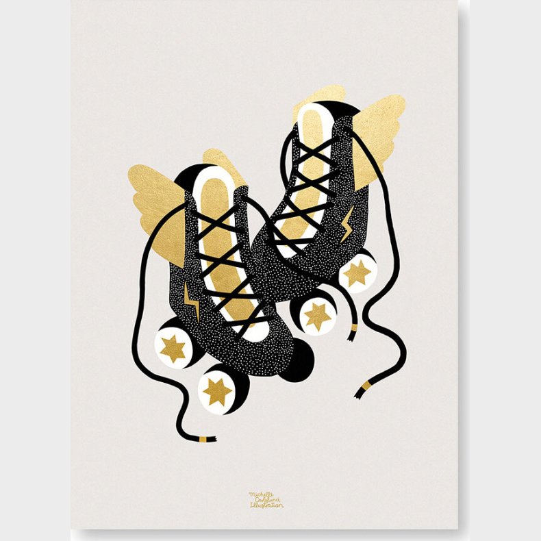 Michelle Carlslund - Plakat - 50 X 70 Cm -guld - Rulleskjter