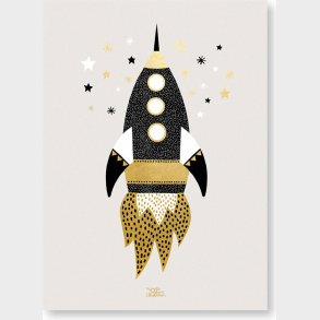 Michelle Carlslund - Plakat - 50 X 70 Cm - Guld - Rumskib