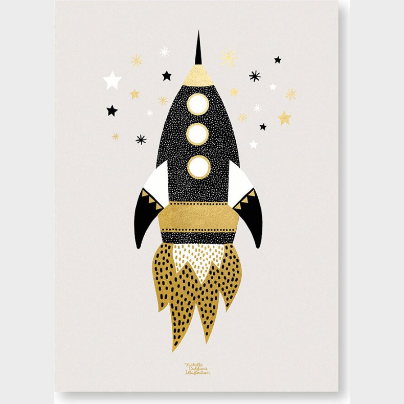 Michelle Carlslund - Plakat - 50 X 70 Cm - Guld - Rumskib
