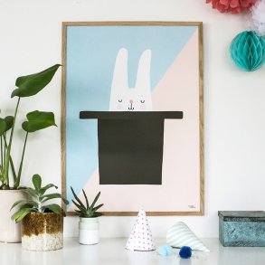 Michelle Carlslund - Plakat - 50 X 70 Cm - Kaninen I Hatten