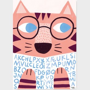 Michelle Carlslund - Plakat - 50 X 70 Cm - Reading Tiger