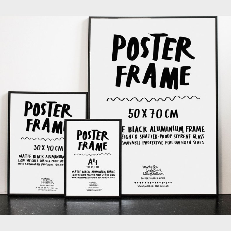 Michelle Carlslund - Ramme - Sort Metal - A4