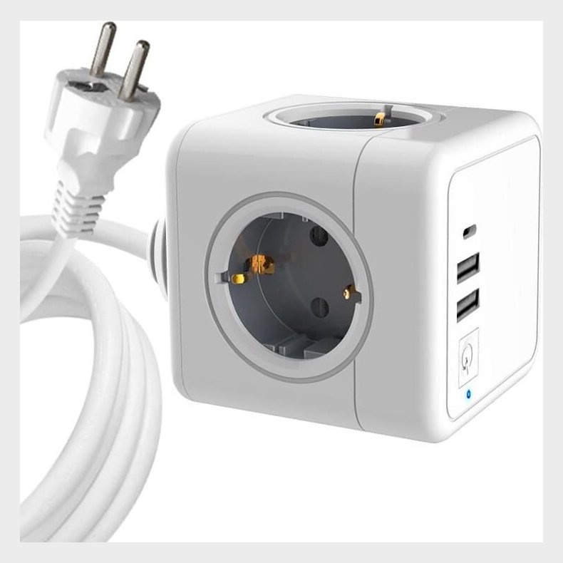 Cube Stikdse Med Usb-c Og Usb-a Porte - Microconnect