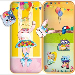 Magnetisk P�kl�dningsdukke - Dyrenes Fest - Mieredu