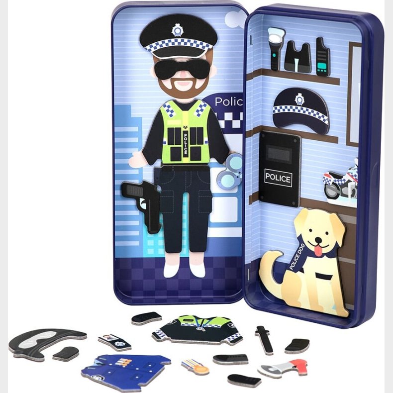 Magnetisk P�kl�dningsdukke - Politibetjent - Mieredu